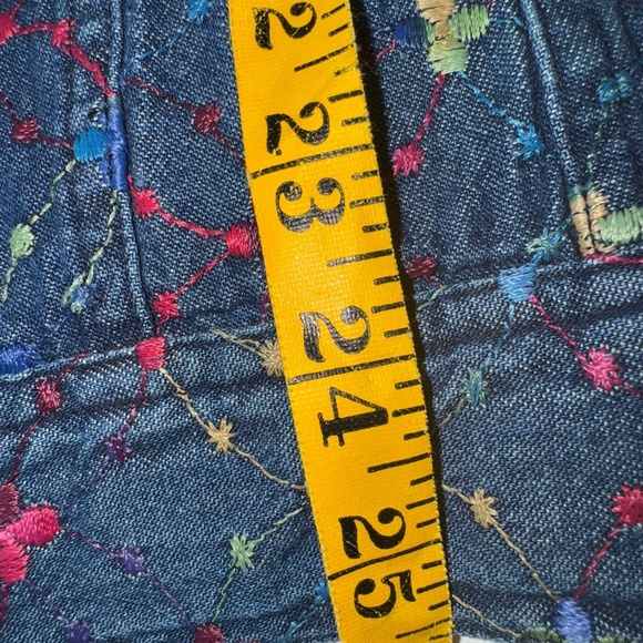 Vintage Floral embroidered Denim Jacket or button up over shirt. Oversized - Picture 9 of 9